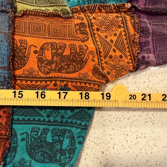 Karma Circle Patchwork Elephant Zip Hoodie Boho Hippie Festival Jacket Small - Picture 7 of 8
